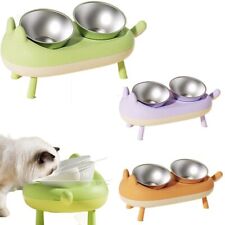 Non-Slip Foldable Bowl Holder Stainless Steel Cat Bowl Raised Stand Puppy