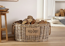 Cesta de madera chimenea cesta de relleno pasto cesta de leña almacenamiento depósito de madera Shabby Chic