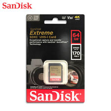 Tarjeta de memoria SD SanDisk Extreme 64 GB SDXC UHS-I U3 V30 hasta 170 MBs 4K UHD video