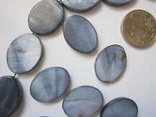 Perlas concha natural oval 20 x 15 mm X 10 UNIDADES gris negro abalorios