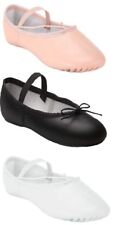 Zapatos de ballet, zapatos de ballet de cuero rosa suela completa tallas para niños y adultos