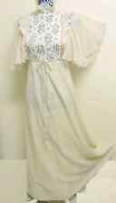 Vestido de novia vintage steampunk talla pequeña marfil algodón gasa encaje terciopelo volantes