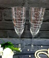Flautas de champán grabadas personalizadas MR y MRS vasos de champán regalo de boda