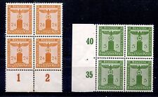 Allemagne - 2 blocs de 4 timbres** de service Deutches Reich