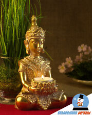 Buda tailandés Buda soporte de luz de té figura estatua Feng Shui 19 cm sentado NUEVO