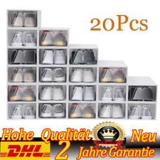 Transparente 20 cajas de zapatos apilables caja de almacenamiento de zapatos caja de zapatos de plástico