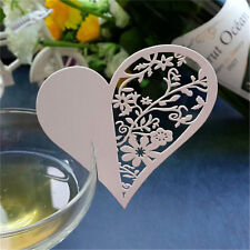 Hot Love Heart Name Place Card Holder Wedding Party Table Wine Glass Decor&EH