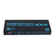 4x4 4 In 4 Out 4K HDMI Matrix Switcher W/ EDID Extractor & IR Remote Control t