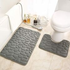 1/2PCs Bath Mat Set Bathroom Mat U-Shaped Toilet Rug Set Memory Foam Non Slip