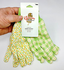 2 pares de guantes de jardinería de algodón a cuadros y lunares para mujer