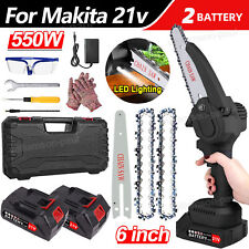 Batería de 6 pulgadas motosierra motosierra sierra para árboles mini motosierra + 2 baterías para Makita