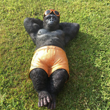 Ornamento de gorila escultura de jardín para exteriores estatua animal mono figura escalofriante