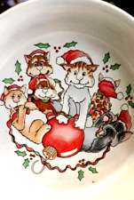 Cuenco de Navidad Silvestri Kitty de Colección Celebración Audrey Heffner 5.25