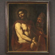 Jesucristo Ecce Homo pintura antigua al óleo lienzo cuadro religioso siglo XVII