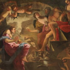 Pintura mitológica antigua gran cuadro arte óleo sobre lienzo Psique siglo XVII