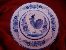 Placa de gallo gallo Faince Faince Quimper Henriot Quimper vintage 22,5 cm