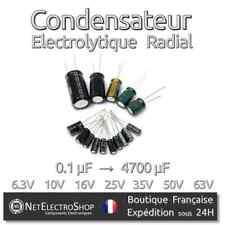 Condensateur Chimique Electrolytique - Choix : 0,1uF à 4700uF - 6,3V à 63V