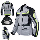 Motorcycle Textile Jacket Motorbike Armor CE Touring Waterproof Grey