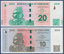 SIMBABWE / ZIMBABWE 10 + 20 ZiG 2024 UNC P. NUEVO