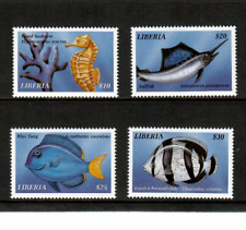 Liberia 1999 - Peces tropicales vida marina - Juego de 4 estampillas - MNH