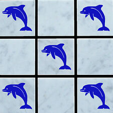 20 pegatinas de pared de azulejos de vinilo delfín calcomanías para azulejos de baño/cocina fáciles de aplicar