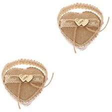 Caja de 2 piezas de anillo Miss para mujer soporte de boda cesta tejida
