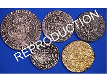5 monedas medievales, Guillermo 1, Eduardo 1 y 111, Enrique II y VI, 18-25 mm [5MED]
