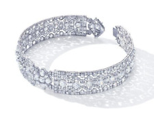 Bandeau cubierto de plata esterlina 925 Art Deco boda circular nueva joyería para mujer