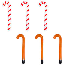  6 Piezas Juguete de Bastón de Navidad PVC Decoración Exterior Decoraciones de Caramelo