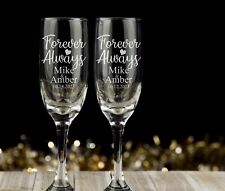 Juego personalizado de 2 copas de champán para novia y novio, flautas, vasos de boda