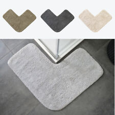 Estera de ducha de esquina 70 x 35 cm - 100% algodón en forma de L tapete de baño superblando, absorbente