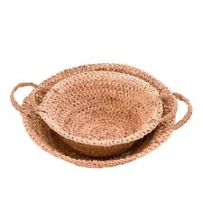 Cuenco trenzado Raffia cuenco de fruta brillante de material natural cesta de pan Soeji Â®