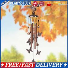 Butterfly Wind Chimes Decoration with 4 Aluminum Tubes S Hook Metal Wind Chime