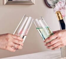 Flautas de champán Mr And Mrs boda aniversario vasos de compromiso vidrio regalo