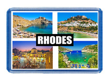 Imán para nevera Rhodes - Tamaño grande (7 cm x 4,5 cm) - Gran idea de regalo - Turismo