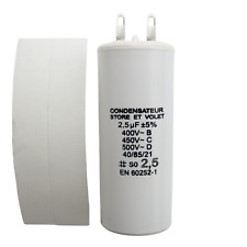 Condensateur 2,5 uF (2.5 µF) pour moteur SOMFY ou SIMU de volet roulant ou store