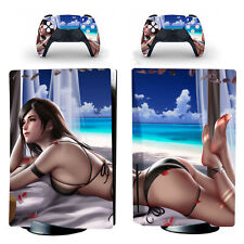 FF VII Tifa Lockhart Sexy Playa Niña Pieles para PS5 Disco Estándar Consola Digital