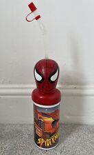 Taza botella vintage Spiderman 1994 niños con pajita coleccionable Marvel años 90