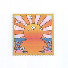 California Orange Sunshine, LSD Vintage Blotter Art, 5x5 cm