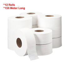 48 mini rollos de inodoro jumbo, 150 m, papel higiénico núcleo comercial 2 capas tela blanca