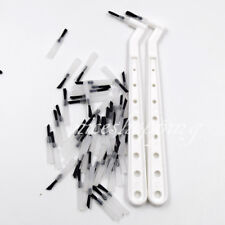 100 piezas cepillo compuesto desechable dental puntas blancas + 2 cepillos manijas