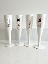 Flautas Champagne Blancas Personalizadas con cualquier Color Escritura, Baile de graduación, Cumpleaños, Gallina