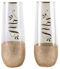 Wedding Gifts for Bride and Groom Mr and Mrs Stemless Wine Glasses Toasting Set
