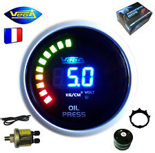 ► Manomètre Racing VEGA® 52mm Pression Huile Affichage Digital + leds 0-10bars ◄