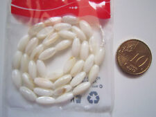 Hilo perlas tonel concha natural 10 x 5 mm X 37 UNIDADES 37 cm beis abalorios