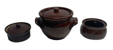 Juego de 2 platos Pearsons of Chesterfield con olla de cerámica para frijoles (H89)