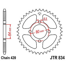 Corona plato transmisión trasero JT Sprockets - Acero ultrarresistente C49