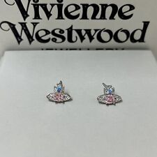 Pendientes Vivienne Westwood Cristal Rosa Mini Pendientes con Caja de Regalo