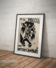 🎨 Poster Depero Se la Pioggia Fosse di Bitter Campari Manifesto bevande Vintage