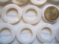 Perlas disco concha natural 23 mm X 16 UNIDADES aro hilo 40 cm abalorios